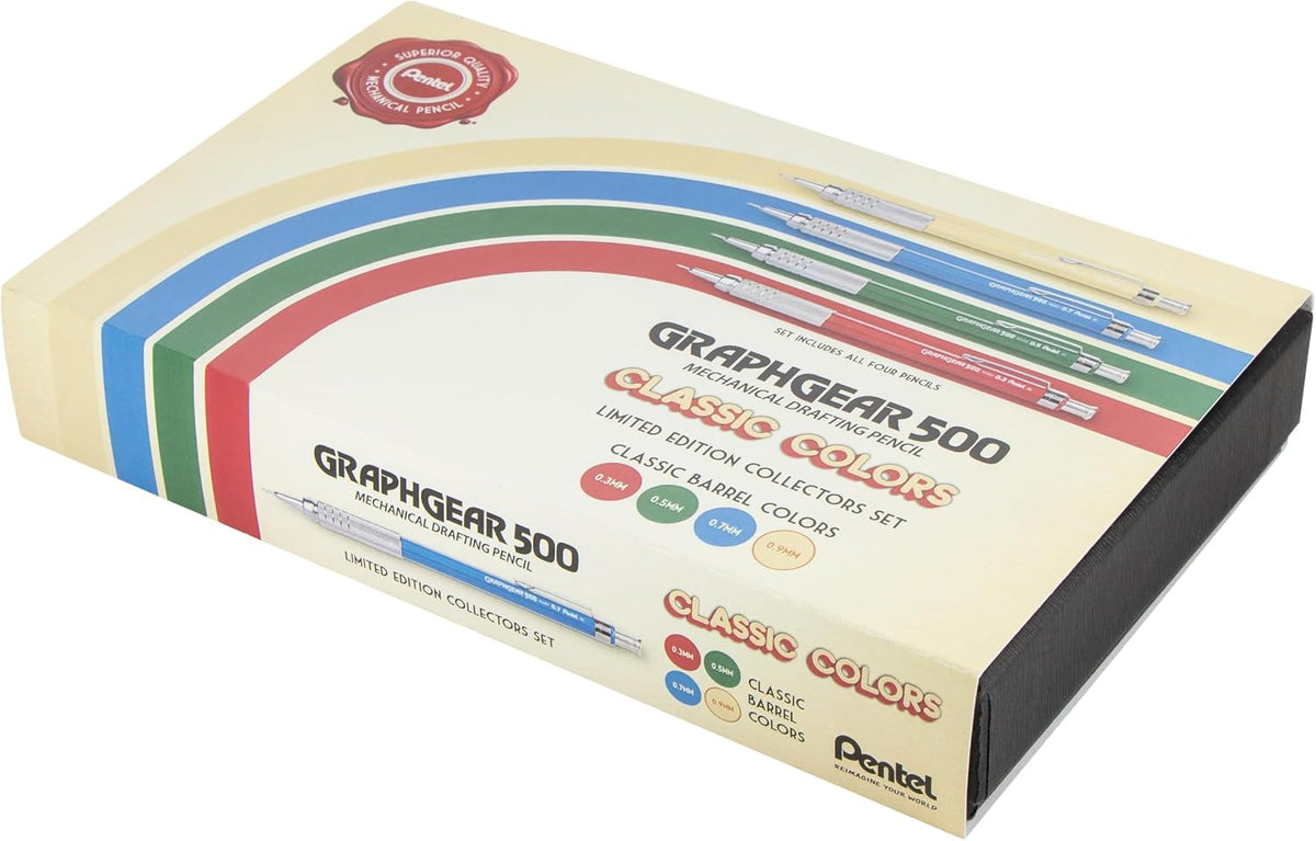 Pentel GraphGear 500 Limited Edition Box Set – Classic Colors (Set of 4)
