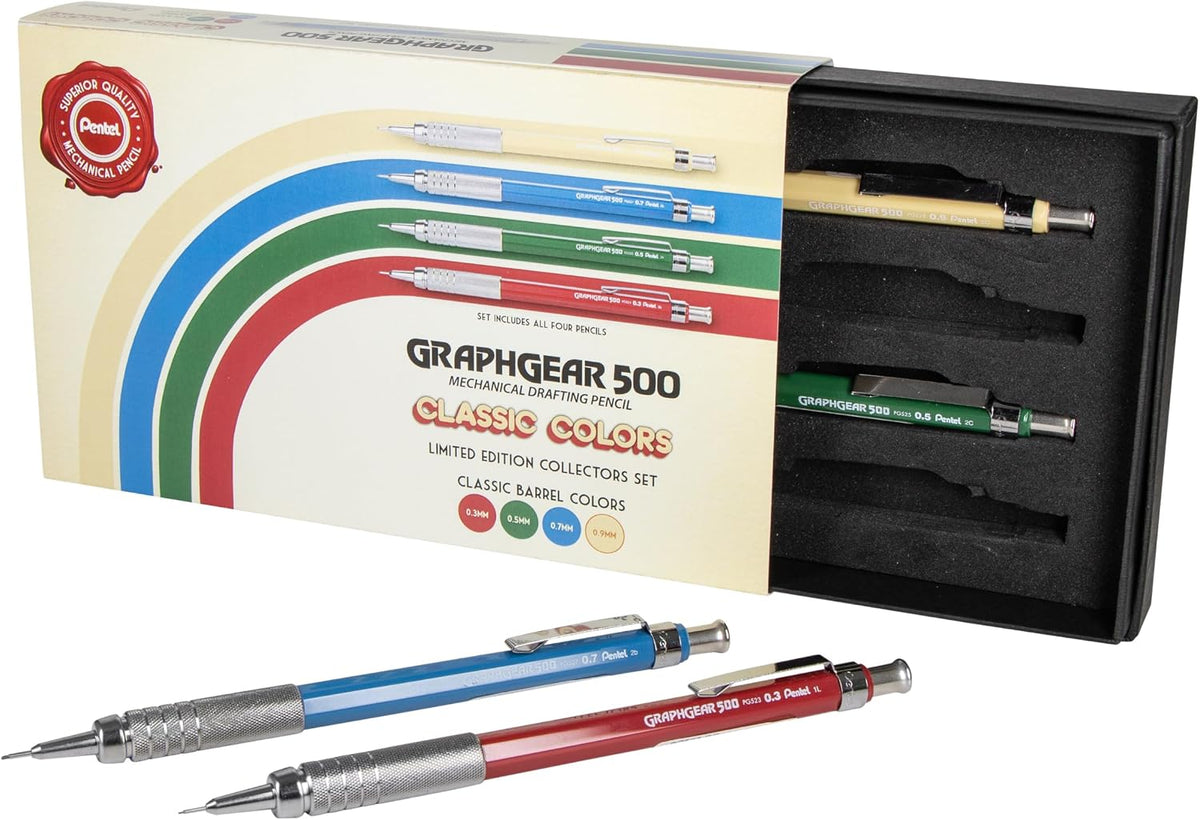 Pentel GraphGear 500 Limited Edition Box Set – Classic Colors (Set of 4)