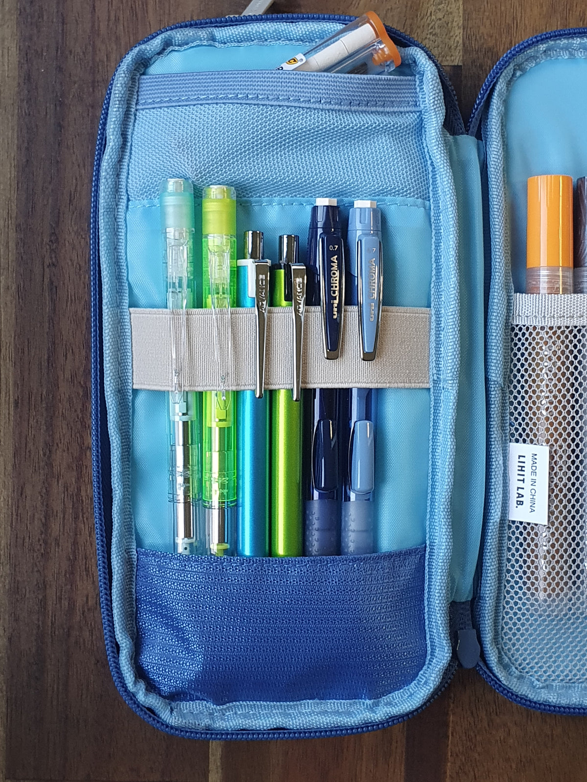 LIHIT LAB Smart Fit Double Pen Case - Large (A7661)